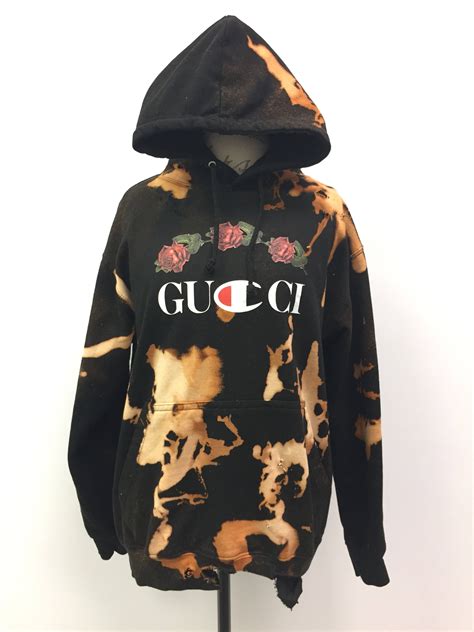 gucci x champion hoodie replica|gucci distressed hoodie.